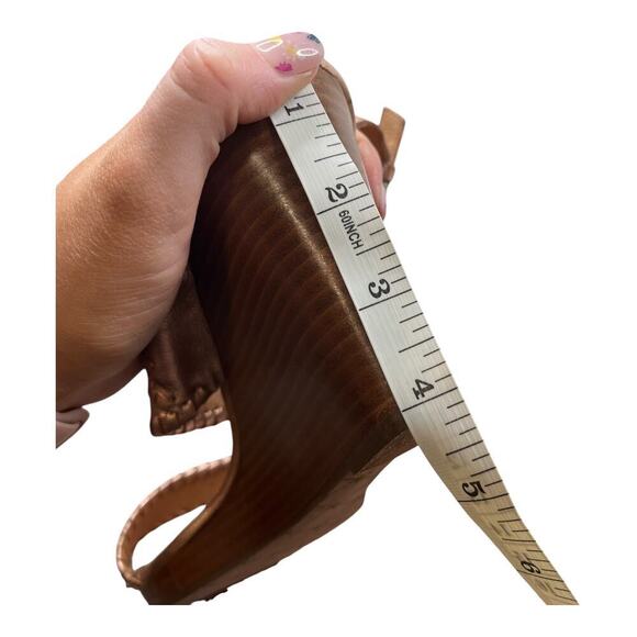 Jack Rogers Vanessa Rose Gold Raffia Wedge Heeled Sandel Women's Size 9.5 - Picture 6 of 6